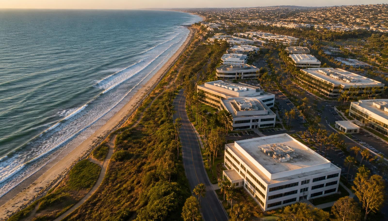 Carlsbad, California coastline and business district where Ledgestone Security Partners is based
